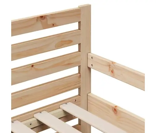 Voodi Raam Madratsiga Peaga Pruun 80 X 200 Cm Tahke Mänd