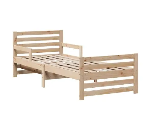 Voodi Raam Madratsiga Peaga Pruun 80 X 200 Cm Tahke Mänd