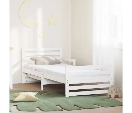 Gultas Rāmis Ar Matraci Ar Galvas Klāju Balts 80 X 200 Cm Vidaxl