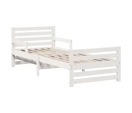 Gultas Rāmis Ar Matraci Ar Galvas Klāju Balts 80 X 200 Cm Vidaxl