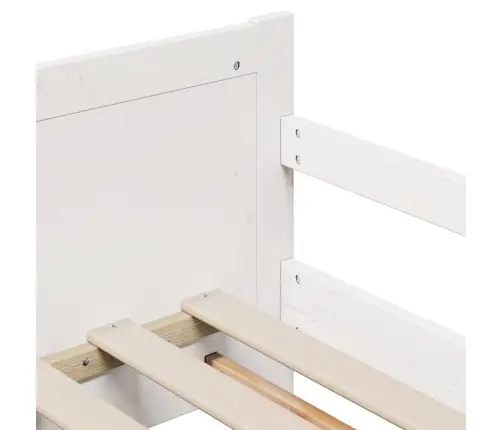 Gultas Rāmis Ar Matraci Ar Galvas Klāju Balts 80 X 200 Cm Vidaxl