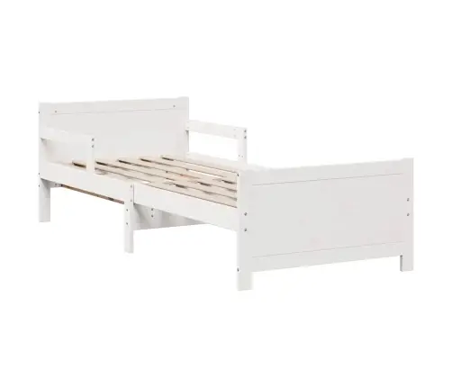 Gultas Rāmis Ar Matraci Ar Galvas Klāju Balts 80 X 200 Cm Vidaxl