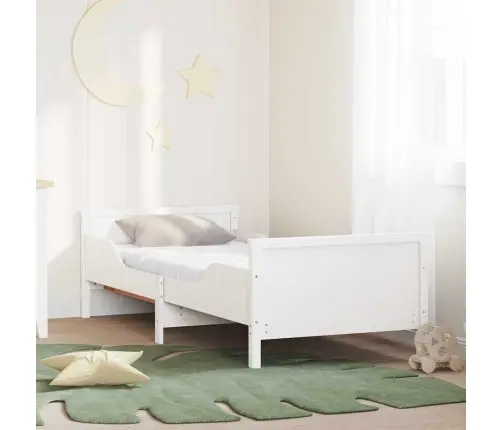 Lovos Rėmas Su Čiužiniu Balta 80 X 200 Cm Kietos Pušies Mediena