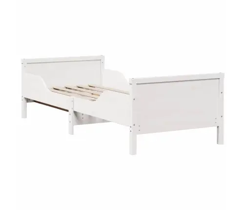 Lovos Rėmas Su Čiužiniu Balta 80 X 200 Cm Kietos Pušies Mediena