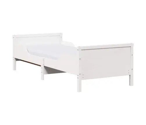 Lovos Rėmas Su Čiužiniu Balta 80 X 200 Cm Kietos Pušies Mediena