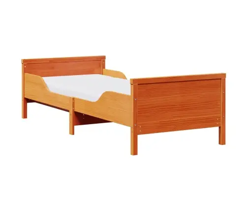 Gultas Rāmis Ar Matraci Ar Galvas Klāju Vaska Brūna 80 X 200 Cm Vidaxl