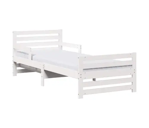 Lovos Rėmas Su Čiužiniu Balta 80 X 200 Cm Kietos Pušies Mediena