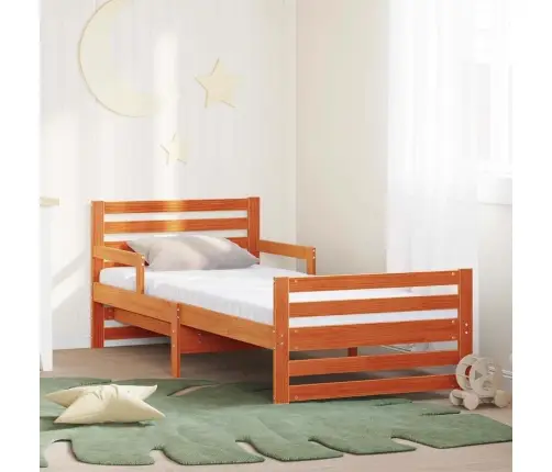 Lovos Rėmas Su Čiužiniu Ruda 80 X 200 Cm Kietos Pušies Mediena