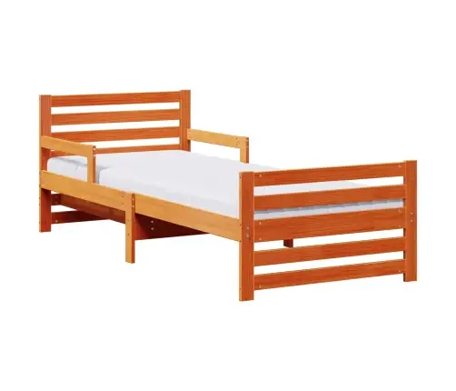 Lovos Rėmas Su Čiužiniu Ruda 80 X 200 Cm Kietos Pušies Mediena
