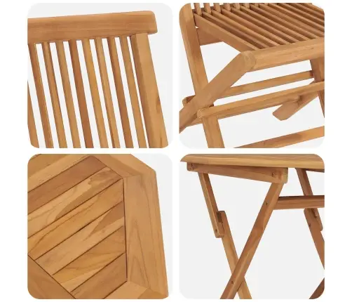 3 Daļu Salokāmais Dārza Bistro Komplekts No Cietā Koka Akācijas Vidaxl