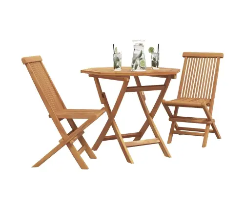 3 Daļu Salokāmais Dārza Bistro Komplekts No Cietā Koka Akācijas Vidaxl