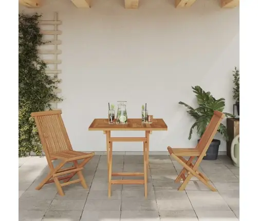 3 Daļu Salokāma Dārza Bistro Komplekts No Solidā Akācijas Koka Vidaxl