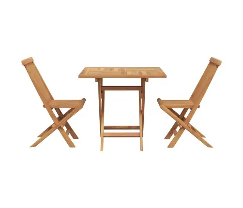 3 Daļu Salokāma Dārza Bistro Komplekts No Solidā Akācijas Koka Vidaxl