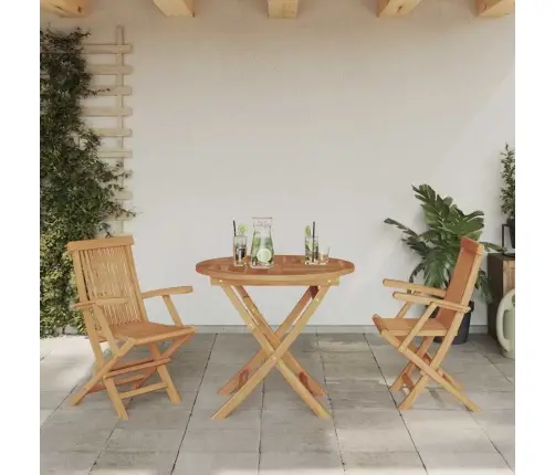 3 Daļīgs Salokāms Dārza Bistro Komplekts No Masīva Acācijas Vidaxl