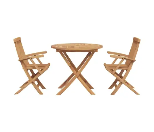 3 Daļīgs Salokāms Dārza Bistro Komplekts No Masīva Acācijas Vidaxl