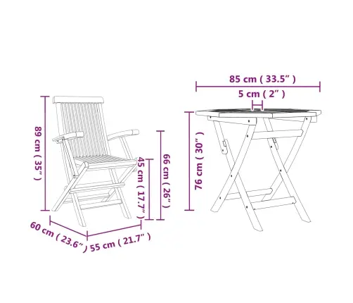 Aia Söögilaudade Komplekt 3 Pcs Pruun Tugev Akatsiapuu