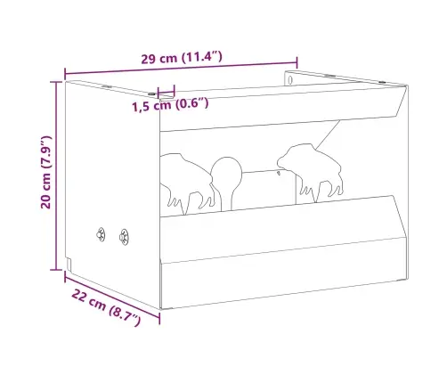 Šoviniai Gaudyklių Dėžė Juoda 29 X 22 X 20 Cm Plienas