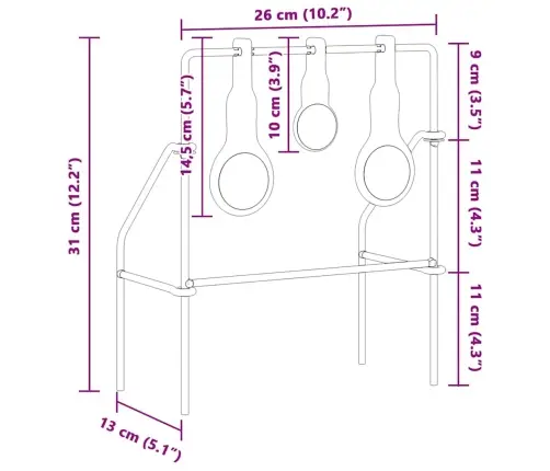 Šaušanas Mērķis Melna 40 X 34 X 53 Cm Tērauds Vidaxl