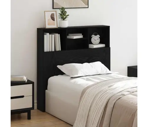 Galvas Dēlis Skapītis Ar Plauktu Melns Ozols Apstrādāts Koks Vidaxl