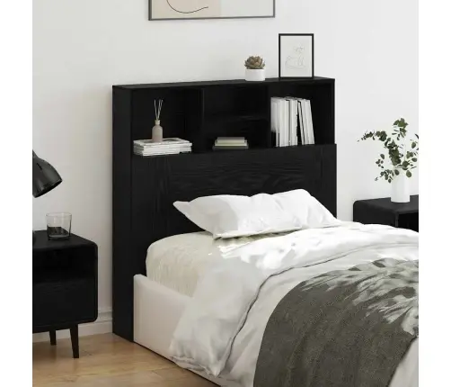 Galvas Dēlis Skapītis Ar Plauktu Melns Ozols Apstrādāts Koks Vidaxl