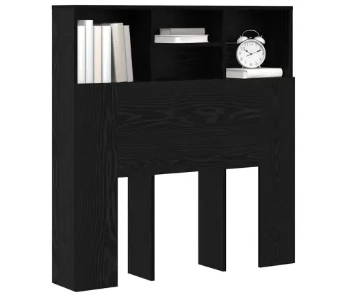 Galvas Dēlis Skapītis Ar Plauktu Melns Ozols Apstrādāts Koks Vidaxl