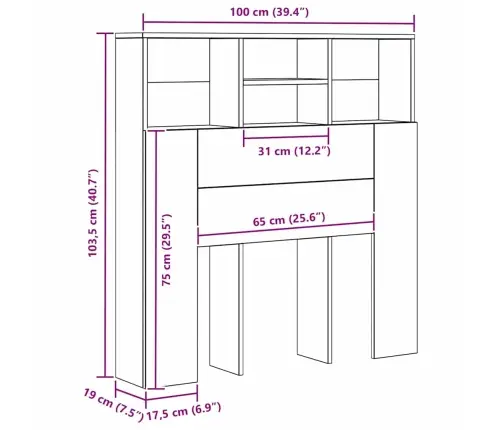 Galvas Dēlis Skapītis Ar Plauktu Melns Ozols Apstrādāts Koks Vidaxl