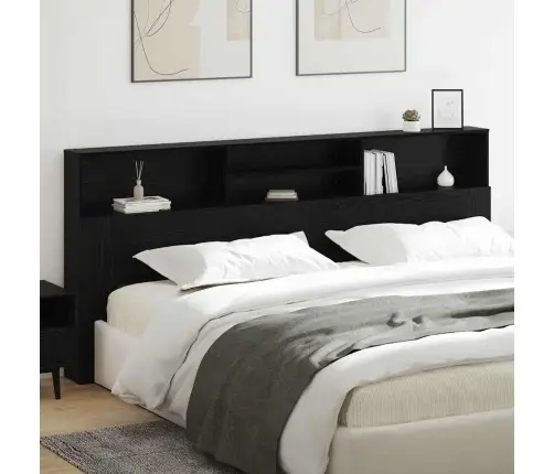 Galvas Dēlis Skapītis Melns Ozols 220 X 19 X 101.5 Cm Vidaxl