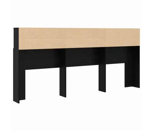 Galvas Dēlis Skapītis Melns Ozols 220 X 19 X 101.5 Cm Vidaxl