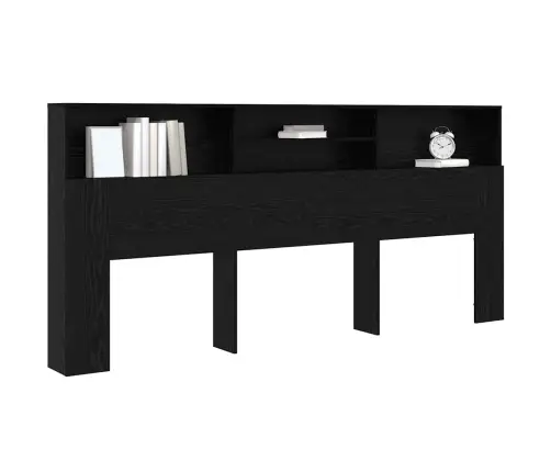 Galvas Dēlis Skapītis Melns Ozols 220 X 19 X 101.5 Cm Vidaxl