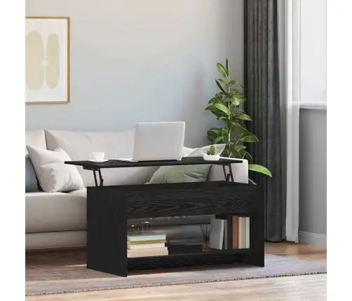 Kafijas Galdiņš Ar Plauktu Ar Uzglabāšanu Melns Ozols 102 X 50 X 52.5 Cm Vidaxl