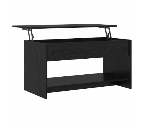 Kafijas Galdiņš Ar Plauktu Ar Uzglabāšanu Melns Ozols 102 X 50 X 52.5 Cm Vidaxl
