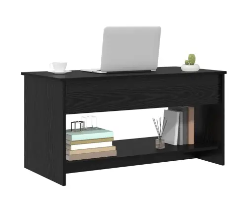 Kafijas Galdiņš Ar Plauktu Ar Uzglabāšanu Melns Ozols 102 X 50 X 52.5 Cm Vidaxl