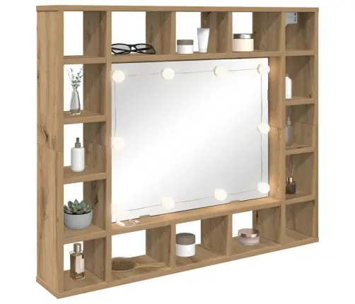 Spoguļu Skapis Amatnieku Ozola 91 X 15 X 76.5 Cm Vidaxl