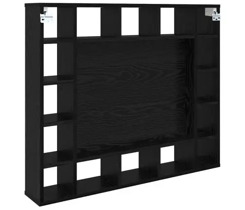 Spoguļu Skapis Melns Ozols 91 X 15 X 76.5 Cm Inženierijas Koks Vidaxl