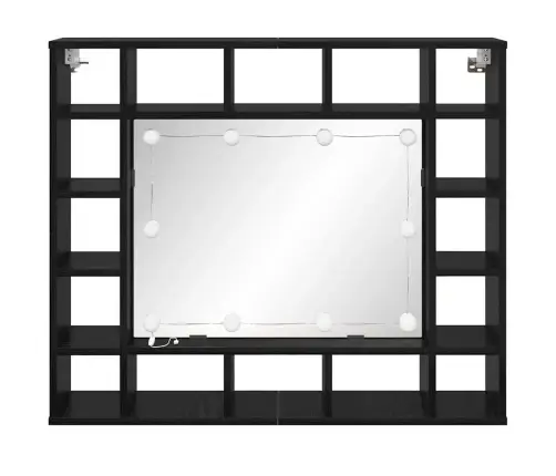 Spoguļu Skapis Melns Ozols 91 X 15 X 76.5 Cm Inženierijas Koks Vidaxl