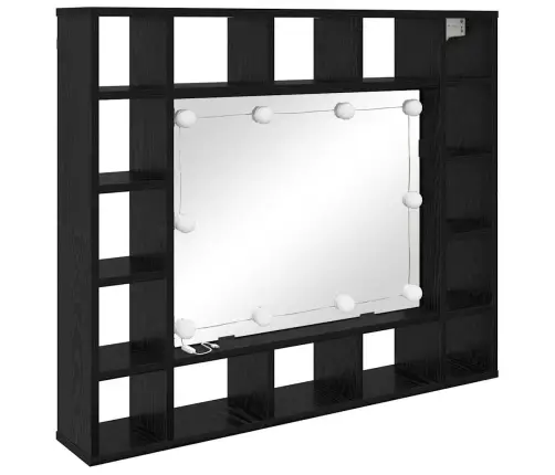Spoguļu Skapis Melns Ozols 91 X 15 X 76.5 Cm Inženierijas Koks Vidaxl