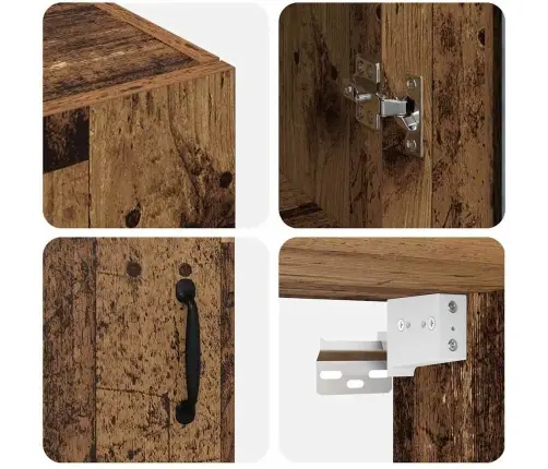 Karājamais Sienas Skapītis Ar Plauktu Brūna 69.5 X 34 X 90 Cm Vidaxl