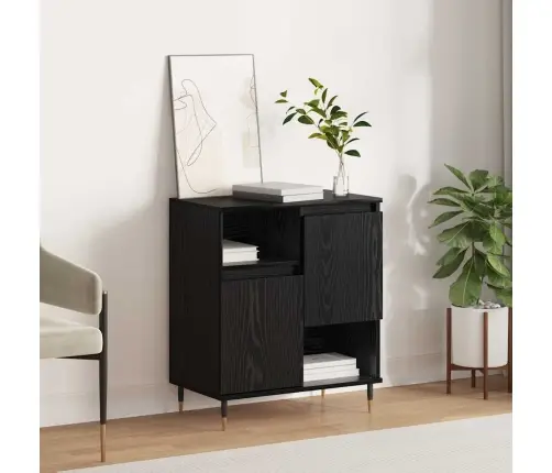 Puse Melns Ozols 60 X 35 X 70 Cm Inženierijas Koks Vidaxl