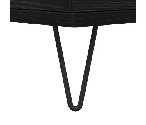 Puse Melns Ozols 60 X 35 X 70 Cm Inženierijas Koks Vidaxl