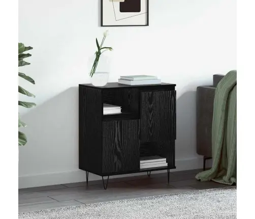 Puse Melns Ozols 60 X 35 X 70 Cm Inženierijas Koks Vidaxl