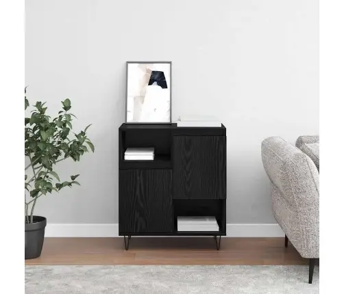 Puse Melns Ozols 60 X 35 X 70 Cm Inženierijas Koks Vidaxl