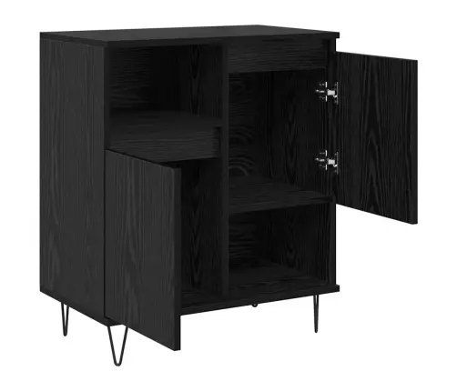 Puse Melns Ozols 60 X 35 X 70 Cm Inženierijas Koks Vidaxl