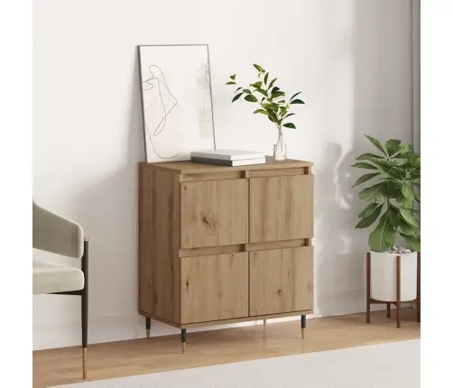 Puse Ar Uzglabāšanu Ar Durvīm Brūna 60 X 35 X 70 Cm Inženierijas Koks Vidaxl