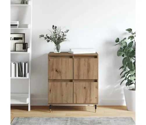 Puse Ar Uzglabāšanu Ar Durvīm Brūna 60 X 35 X 70 Cm Inženierijas Koks Vidaxl