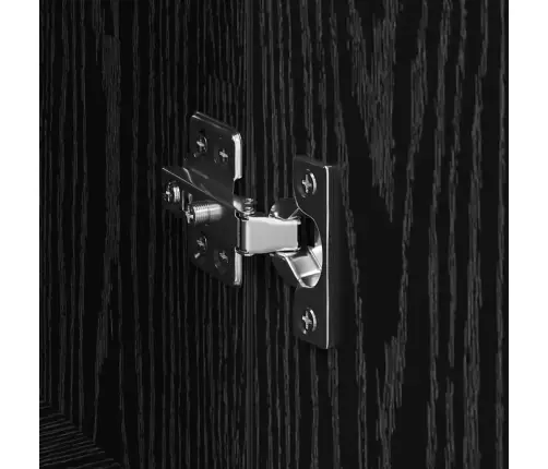 Puse Ar Uzglabāšanu Ar Durvīm Melna 60 X 35 X 70 Cm Inženierijas Koks Vidaxl