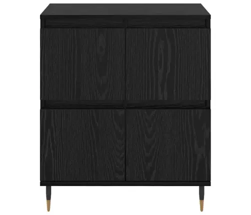 Puse Ar Uzglabāšanu Ar Durvīm Melna 60 X 35 X 70 Cm Inženierijas Koks Vidaxl