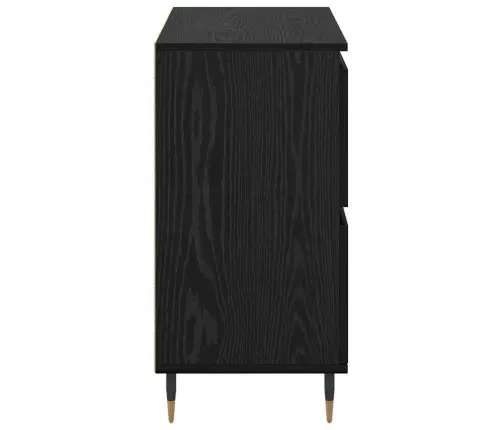 Puse Ar Uzglabāšanu Ar Durvīm Melna 60 X 35 X 70 Cm Inženierijas Koks Vidaxl