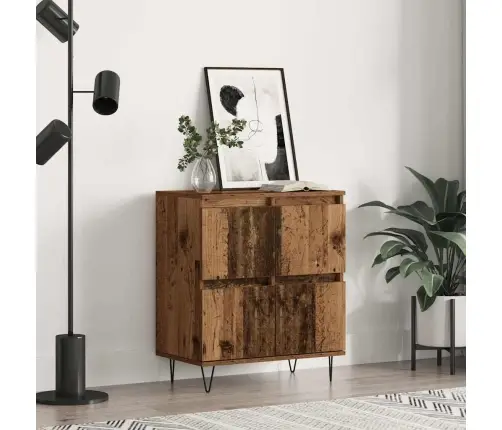 Puse Ar Uzglabāšanu Ar Durvīm Brūna 60 X 35 X 70 Cm Inženierijas Koks Vidaxl