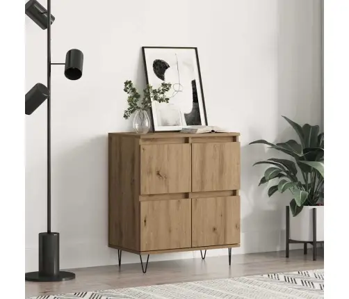 Puse Ar Uzglabāšanu Ar Durvīm Brūna 60 X 35 X 70 Cm Inženierijas Koks Vidaxl