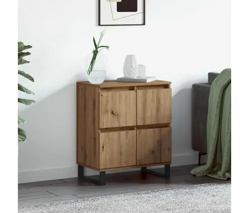 Puse Ar Uzglabāšanu Ar Durvīm Brūna 60 X 35 X 70 Cm Inženierijas Koks Vidaxl